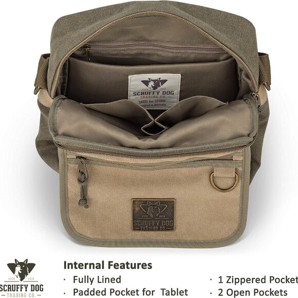 Crossbody Messenger Bag for Men and Women - Canvas Shoulder Bags with Adjustable - Picture 4 of 7